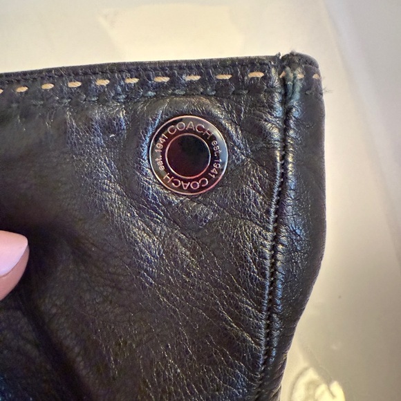 Coach Gloves Women’s Size 7.5 Black Leather - Picture 2 of 5